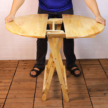 多用折疊桌香柏木實木可折疊圓桌大圓桌子簡易方便便攜戶外簡約