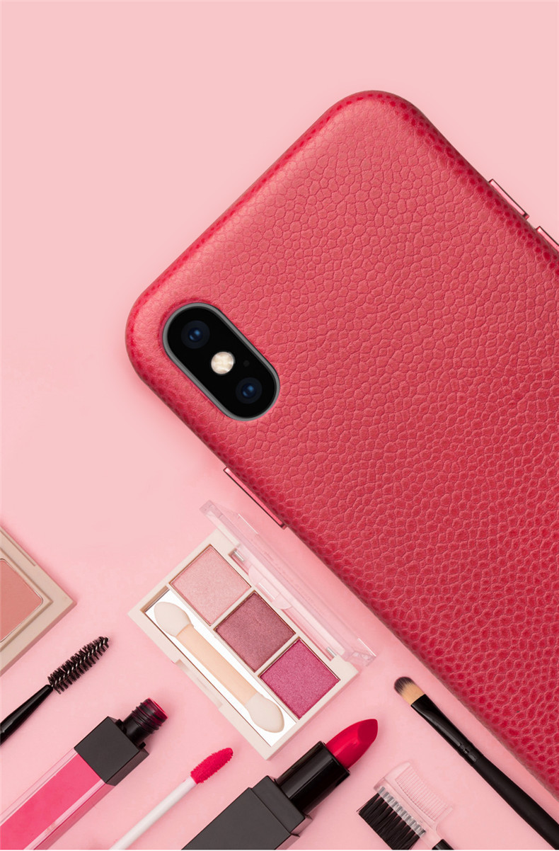 Ốp lưng điện thoại da thật cho iPhone XsMax / Xr, bảo vệ thời trang — IPhoneX màu đỏ da bò cổ điển, IPhoneX màu đỏ hồng da bò cổ điển, Bột ngọc trai da bò cổ điển iPhoneX, IPhoneXS 5,8 inch màu đỏ da bò cổ điển chi tiết 7