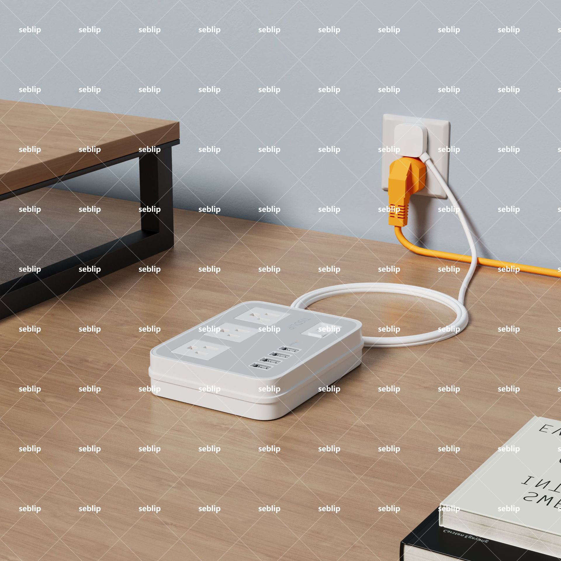 方款排插美规延长线插电板带USB排插耐高温居家办公旅行扁头插座