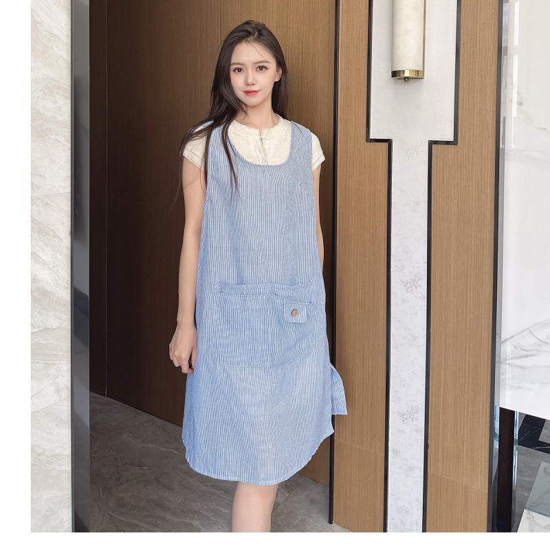 New Striped Vest-Style Apron, Fresh and Artistic, Simple and Stylish, Suitable for Nail Technicians and Painters, Anti-Stain and Dirt-Resistant New Striped Vest-Style Apron, Fresh and Artistic, Simple and Stylish, Suitable for Nail Technicians and Painters, Anti-Stain and Dirt-Resistant