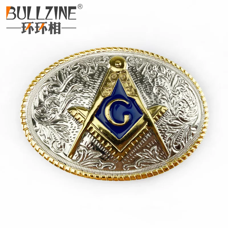 Пряжка для ремня из цинкового сплава BULLZINE FP-03553 двухцветная электрическая никелировка повседневный ремень