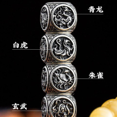 兽纹四合一隔珠国潮文玩配饰手串手链瑞兽卡子传统文化高质量文玩