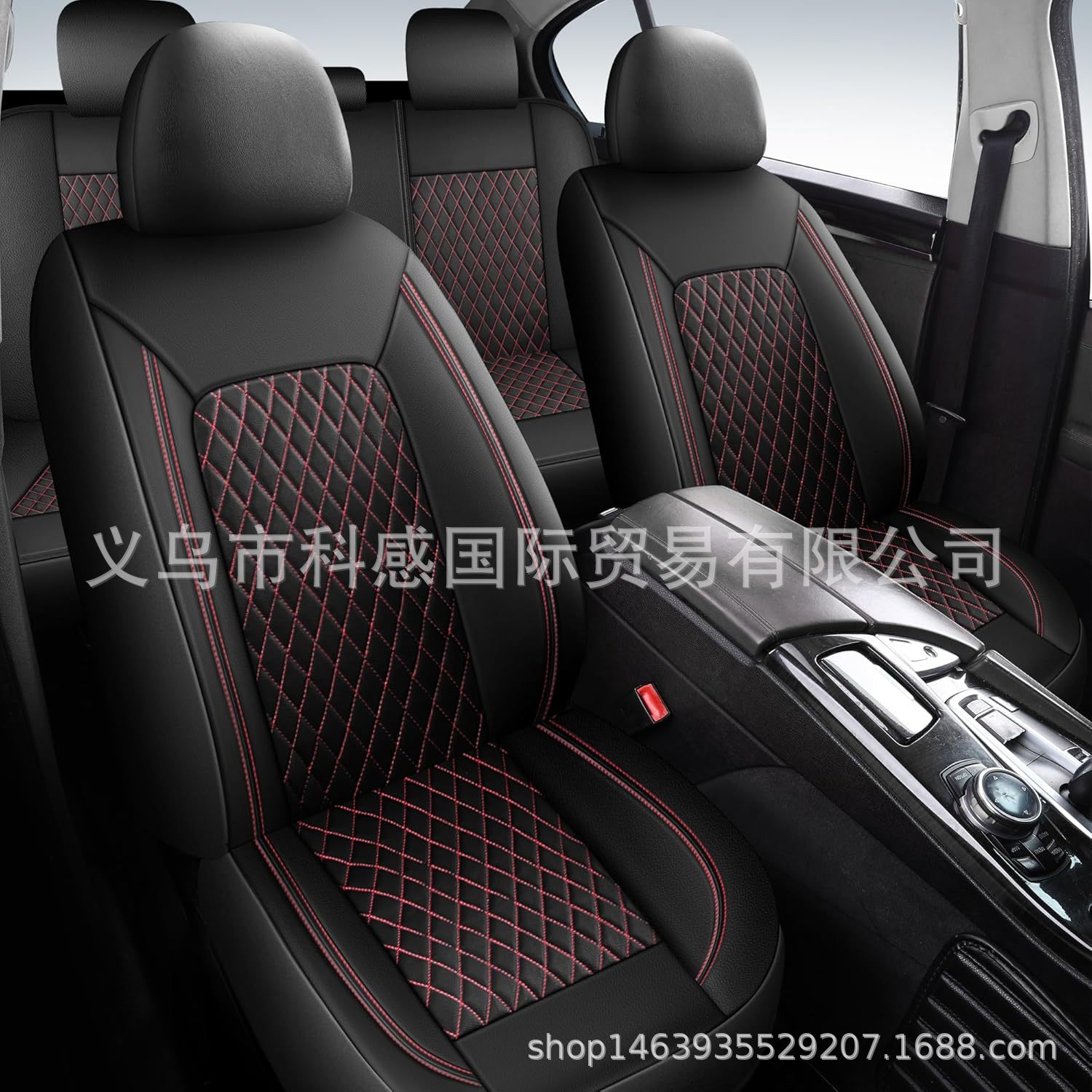 New cross-border single-line diamond pattern PU leather car seat cover for Amazon, Mercado Libre, Mexico, Russia, Europe, and America