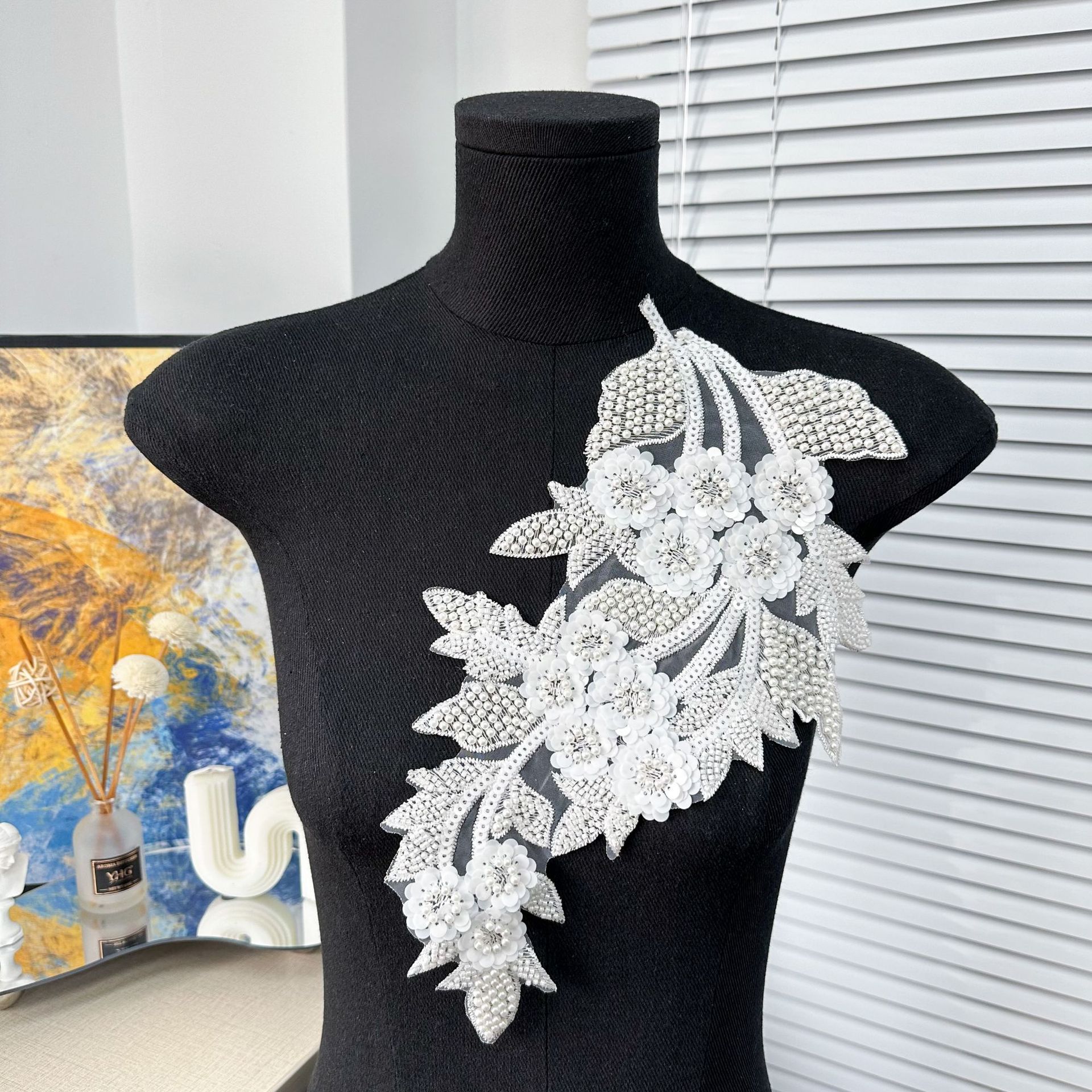 Cuántas perlas bordadas flores de fabricación pesada DIY vestido de boda vestido de noche vestido de baile accesorios de ropa image 3