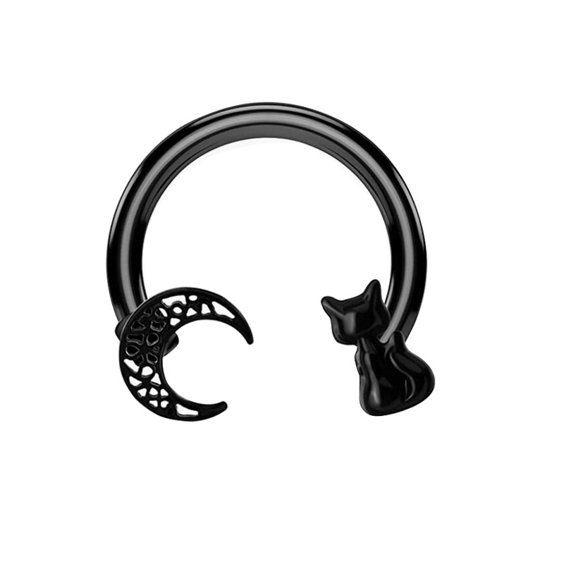 Stainless Steel Oil Dripping Butterfly Nose Ring Sequin Nose Stud Ear Bone Ring Piercing Horseshoe 16G detail image 14