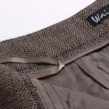 春秋复古羊毛半身裙字中长人字纹毛呢高腰保暖长款