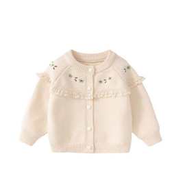 东莞大朗工厂定制女童毛衣针织开衫春装2024新款外套儿童公主毛衣