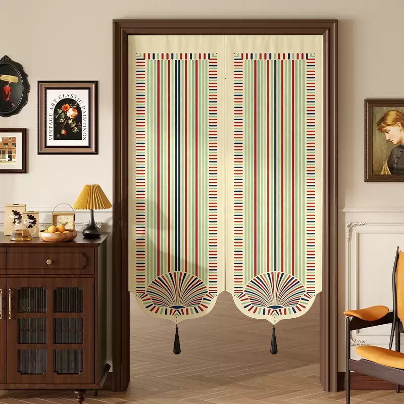 Light Luxury and High-End New Chinese-Style Door Curtain, Faux Cotton Velvet, 2026 New Model, No-Drill, Full Blackout, Bedroom and Living Room Partition Curtain Light Luxury and High-End New Chinese-Style Door Curtain, Faux Cotton Velvet, 2026 New Model, No-Drill, Full Blackout, Bedroom and Living Room Partition Curtain