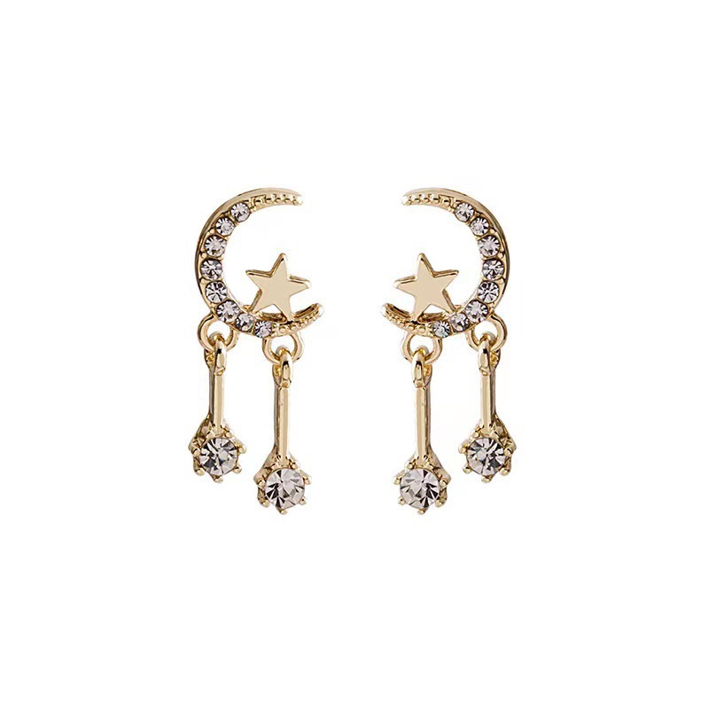 Simple Style Star Alloy Inlay Rhinestones Women's Ear Studs display picture 2