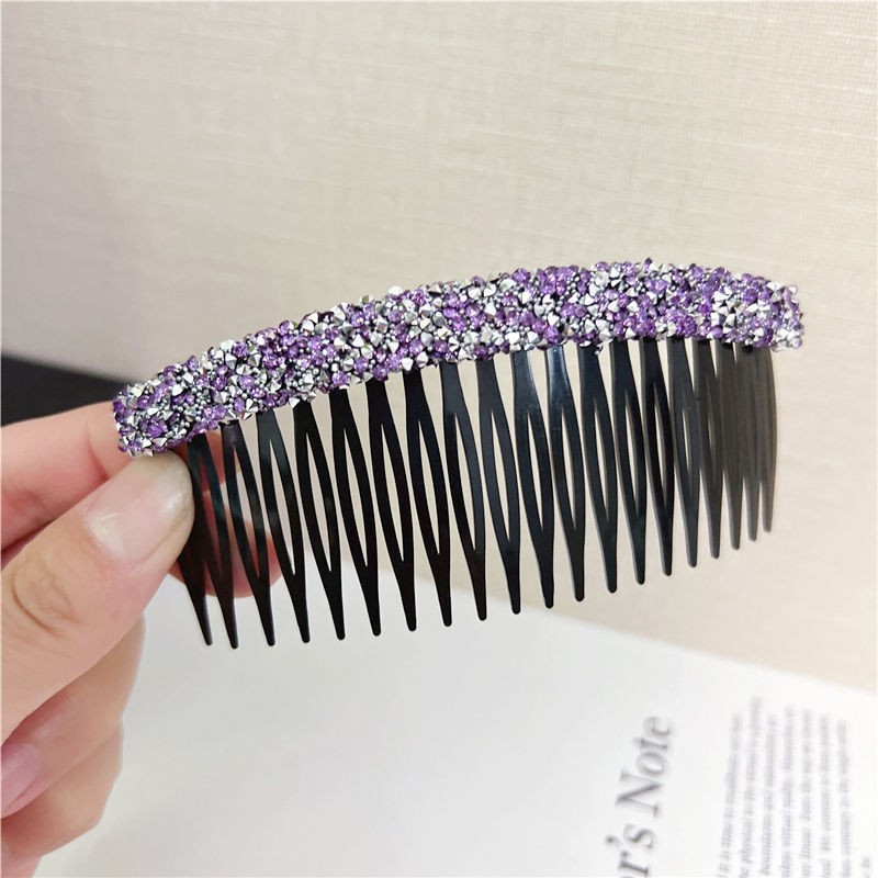 Nuevo Super Flash rhinestone peine 2023 frente Bangs pelo roto acabado artefacto Cabeza trasera Peine del pelo accesorios para el cabello al por mayor para las mujeres image 4