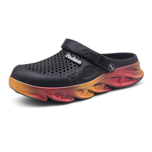 High-elastic slippers, men's summer sandals, outdoor hole shoes, women's exterior beach sandals, household semi-drag couples