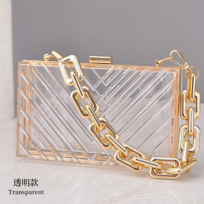 Nuevo acrílico transfronterizo transparente popular bolsa de cena europea y americana desmontable bolsa de moda universal bolsa de mujer bolsa al por mayor
