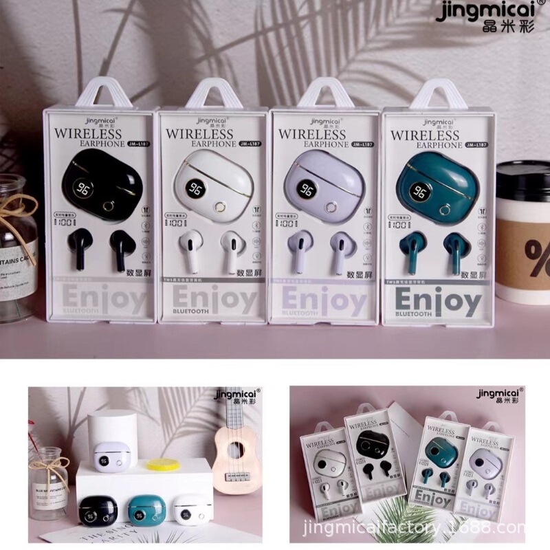 Factory Outlet jingmicai David Mei Wireless Bluetooth Headset with Charging Bin True Stereo 5.0 Bluetooth Headset