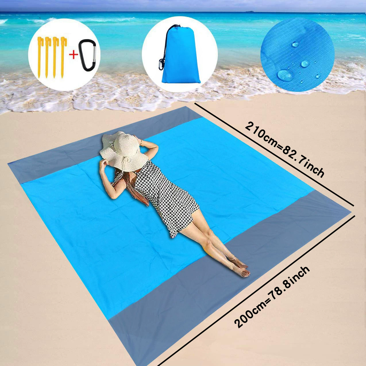 Новый Кемпинг Открытый Пикник коврик водонепроницаемый складной карман пляжный коврик пляж Кемпинг Пикник одеяло завод оптом