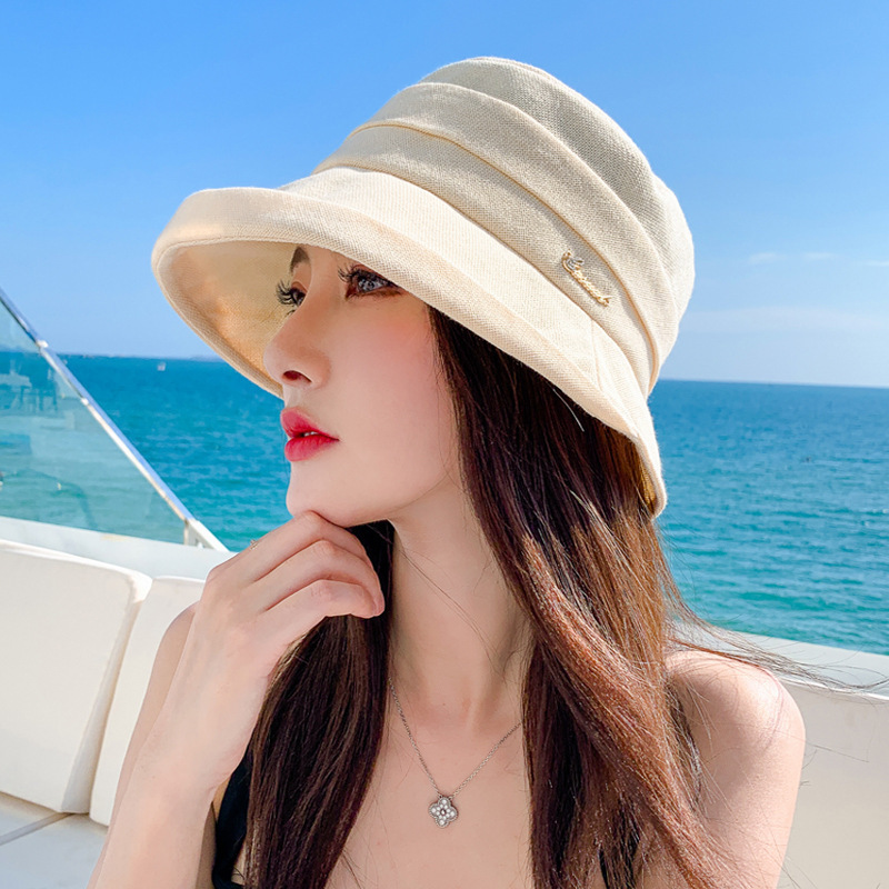 Early Spring New Style Elegant Hat Women's Japanese Fisherman Hat All-match Summer Sun Protection and Sunshade Basin Hat Korean Style Sun Hat Trendy