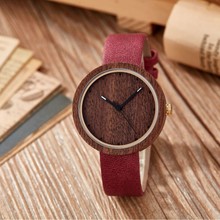 跨境热销爆款枫木时尚复古皮带圆形或方形女士手表