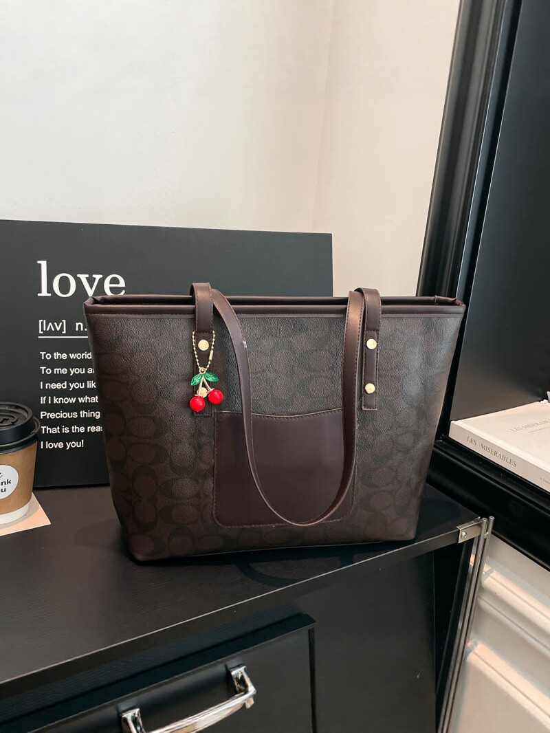 2026 nuevo bolso de mujer de gran capacidad de transporte de hombro bolso de moda versátil bolso de moda bolso de moda colgante de cereza bolso