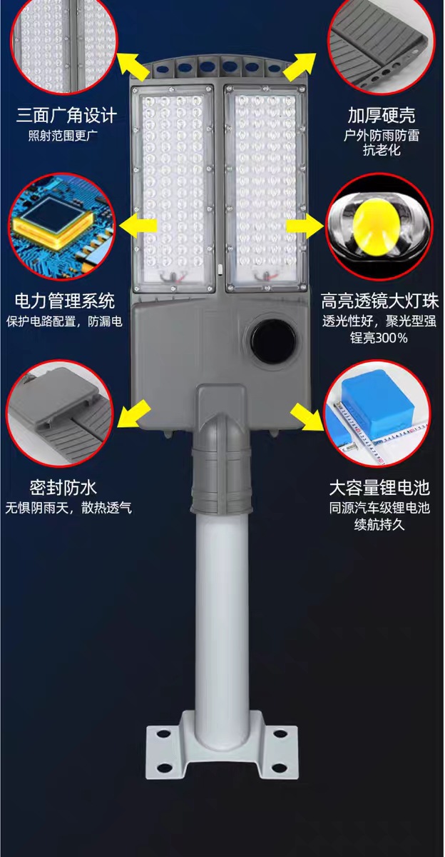 太阳能路灯户外灯6米新农村LED工程超亮大功率庭院灯高杆灯照明详情2