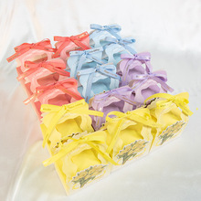 提手伴手礼喜糖盒精选蝴蝶结糖果盒蓝色订婚礼盒满月结婚糖盒子