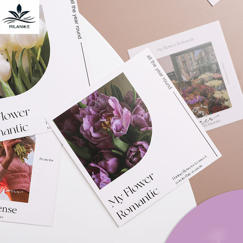 Tarjeta de felicitación floral tarjeta de agradecimiento fresca Tarjeta de bendición de vacaciones creativa Mensaje de confesión tarjeta colgante Etiqueta de flor