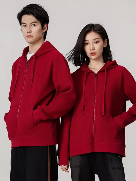 New autumn and winter hooded zip-up sweatshirt, 700g light luxury style, outdoor multifunctional jacket, suitable for restaurant and work attire