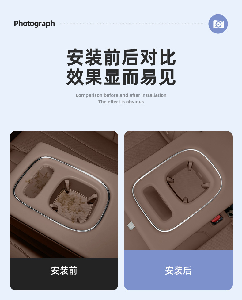 Suitable for 27 models of Leapmotor C10 rear water cup holder silicone protective anti-slip mat car interior accessories modification parts