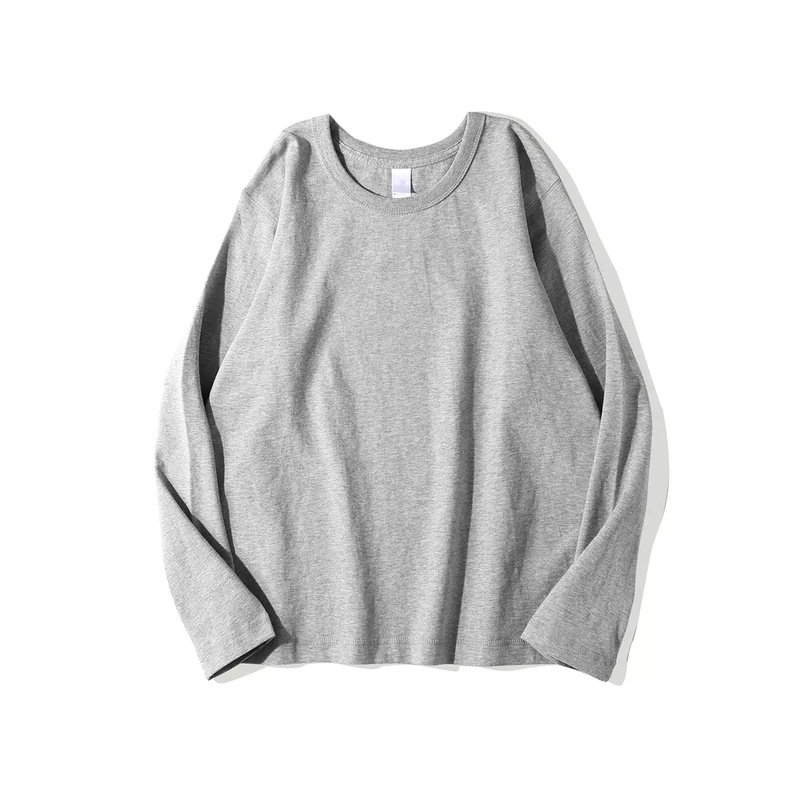 インナーは純白の厚手のボトムシャツ、メンズスウェットシャツ、秋冬用の女性用長袖厚手Tシャツ、300g純綿、万能イン|undefined