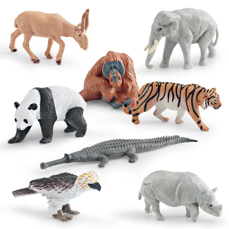 Simulación transfronteriza modelo animal asiático elefante asiático Panda gorila Tigre pescado comiendo cocodrilo rinoceronte indio escritorio Decoración
