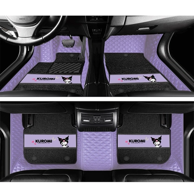 Kulomi Car Foot Pad Special Car Surrounded Female Driver Tesla BYD Volkswagen (Ayaqaltılar (Kovriklər)) - please-note-the-model-year-when-placing-an-order-ku302-coolomi-purple-double-layerleather-high-end-imitation-cashmere-blanket-customized-car-take-a-photo-of-the-remarked-model