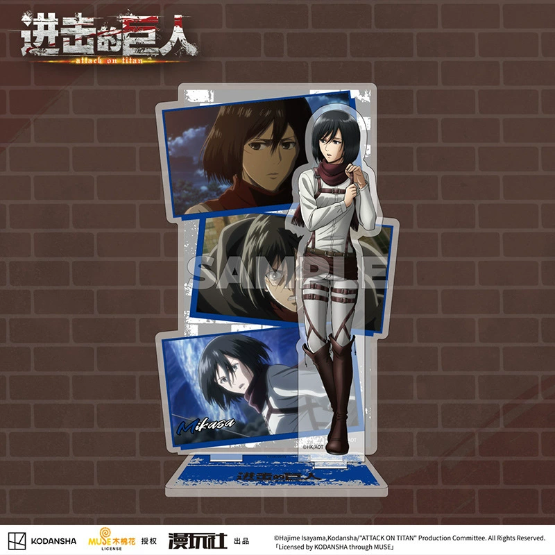 漫玩社 Attack on Titan Alan Mikasa Levi's Stand Card TV scene writing ornaments anime peripherals