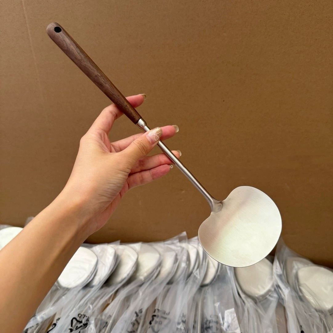 Лопата для грибов грецкого ореха длинная ручка жареная ложка кухня персонализированная жареная ложка домашняя посуда лопата для приготовления пищи лопата