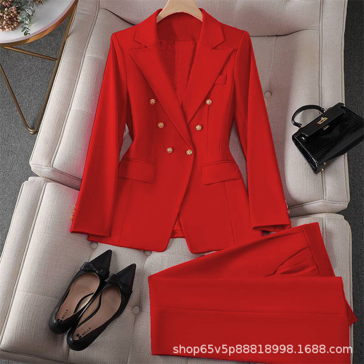 Small Suit Retro Jacket Slim Fashion 20252 Spring and Autum Women's Korean Style Casual Design Top and Pants Suit