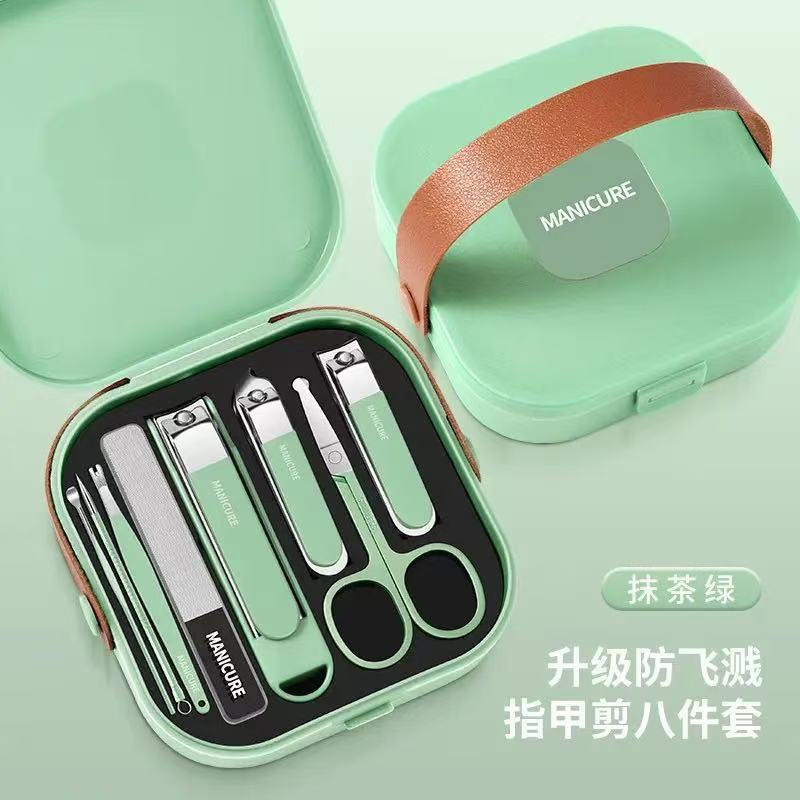 Kit de cortador de uñas portátil retirable manicure tijeras de uñas tijeras de uñas domésticas tijeras de dedos manicure anti-splash almacenaje