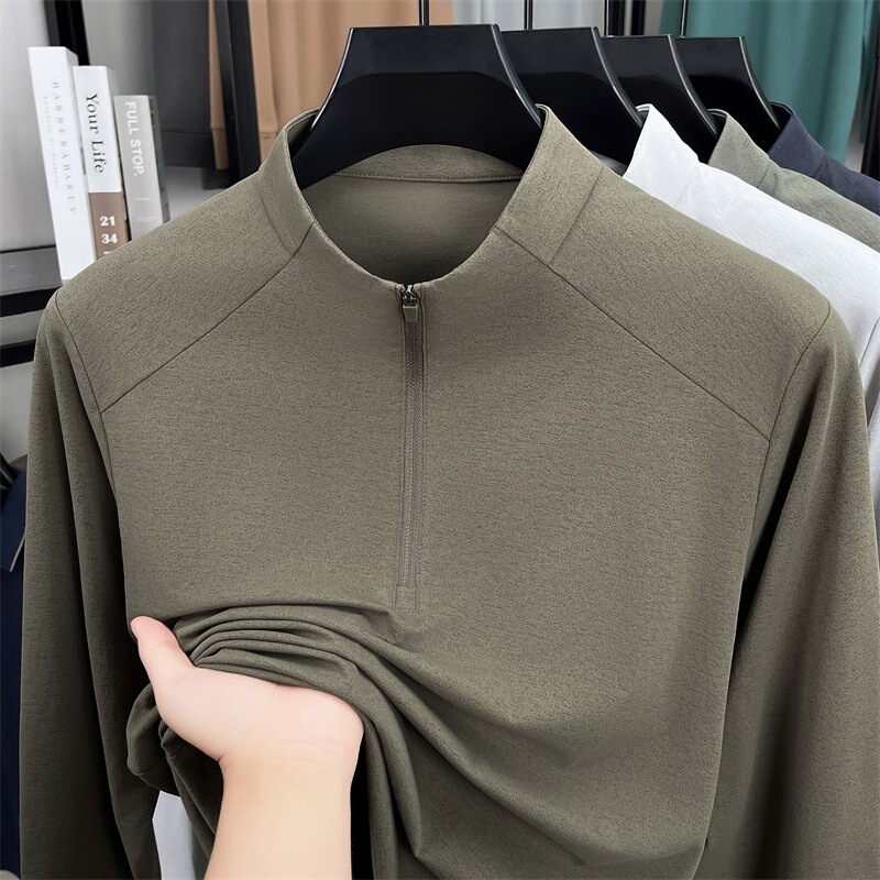 Long-Sleeved Men's Sweatshirt Sports Fashion Half-Zip Autumn and Winter New Loose Casual High-End Sweatshirt Men's Wholesale