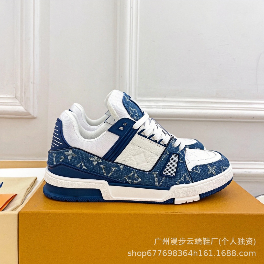 Pure Source Guangzhou Top Trainer, zapatos de skate para parejas, paquete completo de zapatos casuales de cuero para hombres y mujeres.