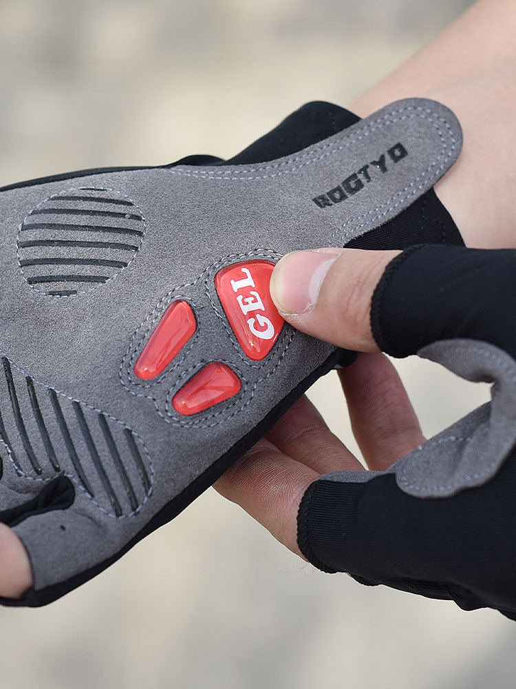 Guantes de ciclismo de medio dedo Guantes de silicona líquida de verano al aire libre Guantes de dedo corto de amortiguación de bicicleta de carretera de montaña