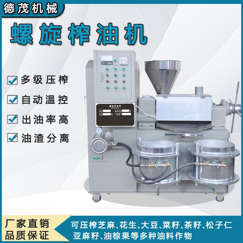 不锈钢商用榨油机全自动花生大豆芝麻油螺旋榨油机冷热两用炸油机