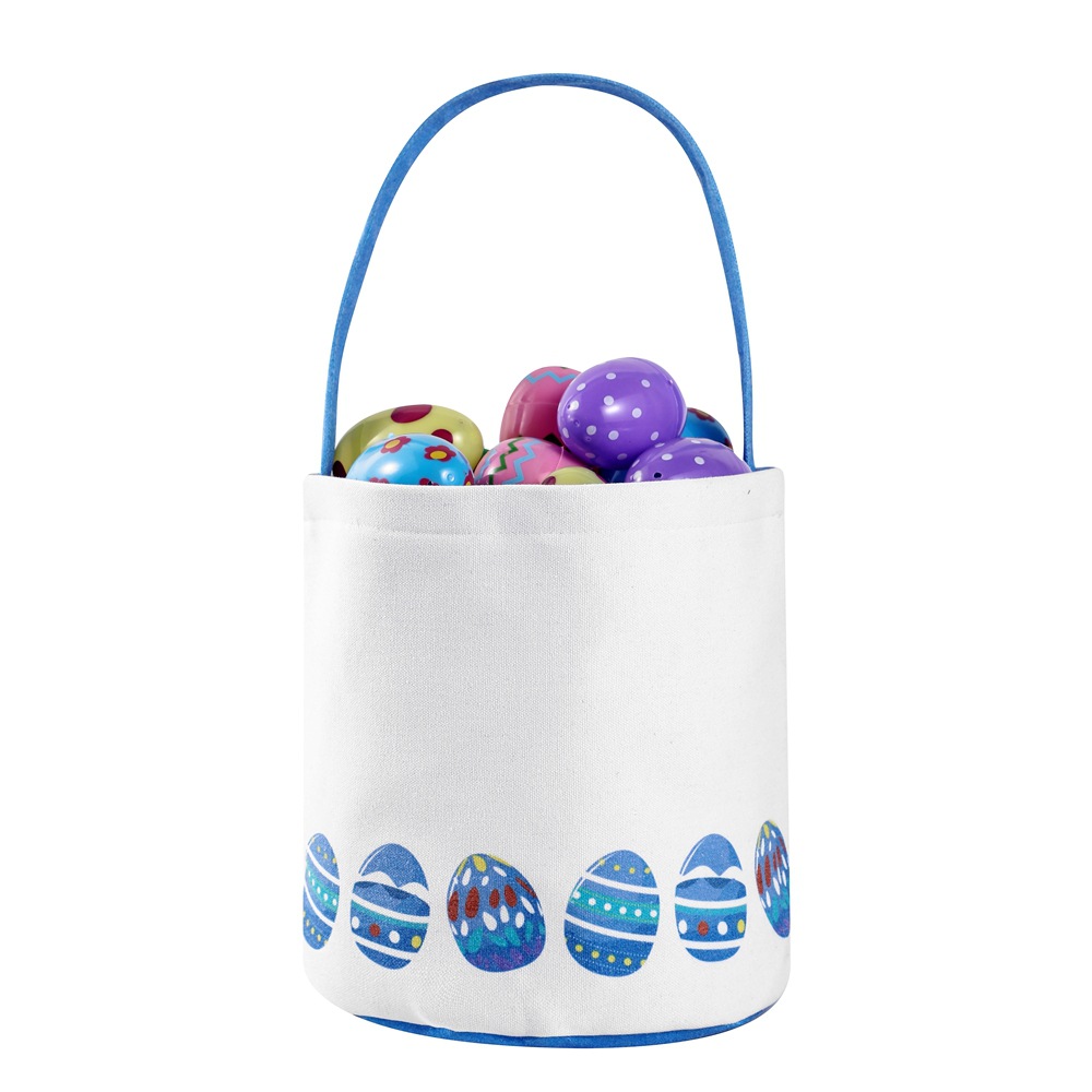 Fabricantes de productos de conejo transfronterizo de Pascua infantil canasta lienzo bolsas de regalo de barriles bolsas de mano canasta de huevos