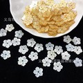 黄蝶贝手工雕刻黄色齿花12mm 散珠发簪耳饰汉服diy饰品配件材料