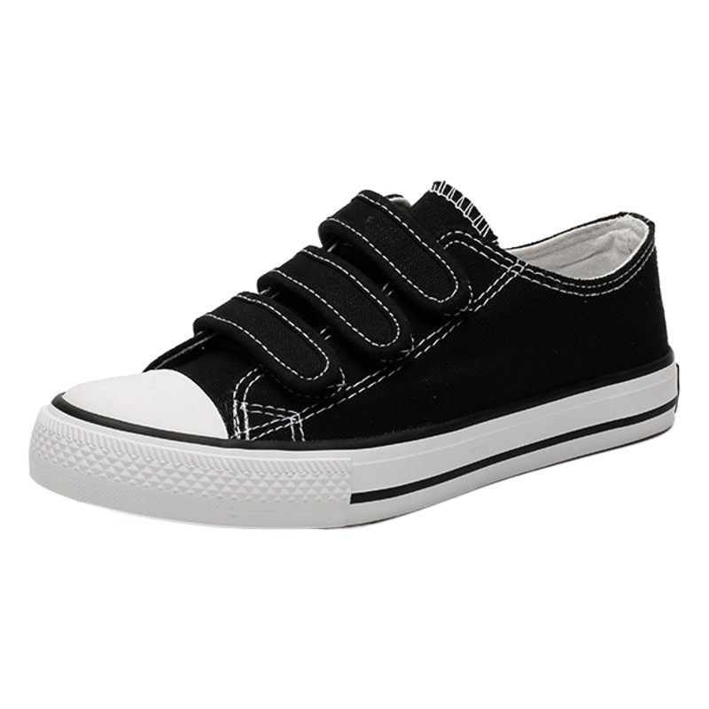 Spring New Low-Top Canvas Shoes for Women Ins Trendy Shoes Hook-And-Loop Cloth Shoes Student Rubber Shoes Velcro Lazy Shoes F003