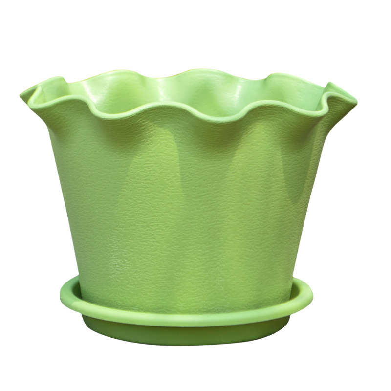 プラスチック植木鉢フリル樹脂植木鉢メーカー卸売屋内バルコニー花と野菜植栽ポットを拡大して厚くします|undefined