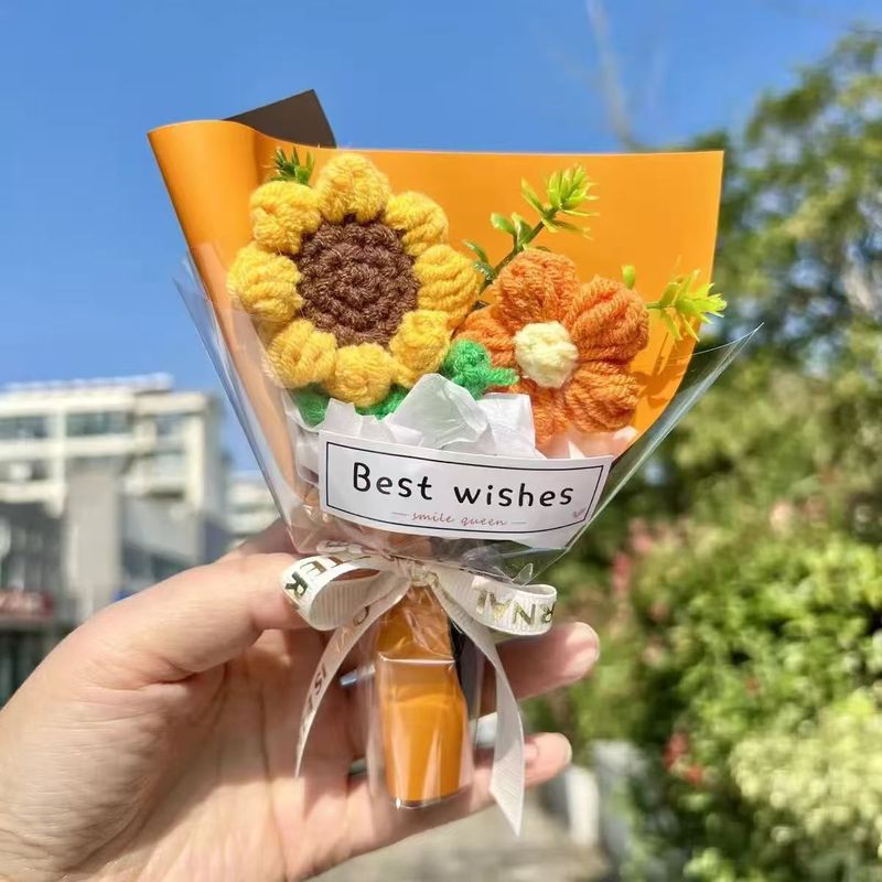 迷你毛线花仿真清新小花束生日送妈妈母亲节小礼物伴手礼搭配520|undefined