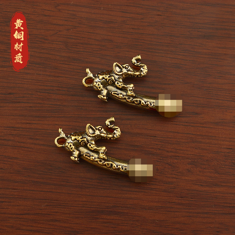 Personalized Brass Elephant Keychain Pendant Brass Yiwu Commodity Boutique Pendant Cross-border AliExpress