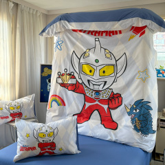 アニメウルトラマン綿四点セット100% 純綿男の子子供用ベッド三点セットシーツ用ベッド用品