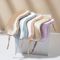 Simulated silk eye mask wholesale light-blocking sleep eye mask ear-hanging mulberry silk aviation eye mask for sleep double-sided printing logo