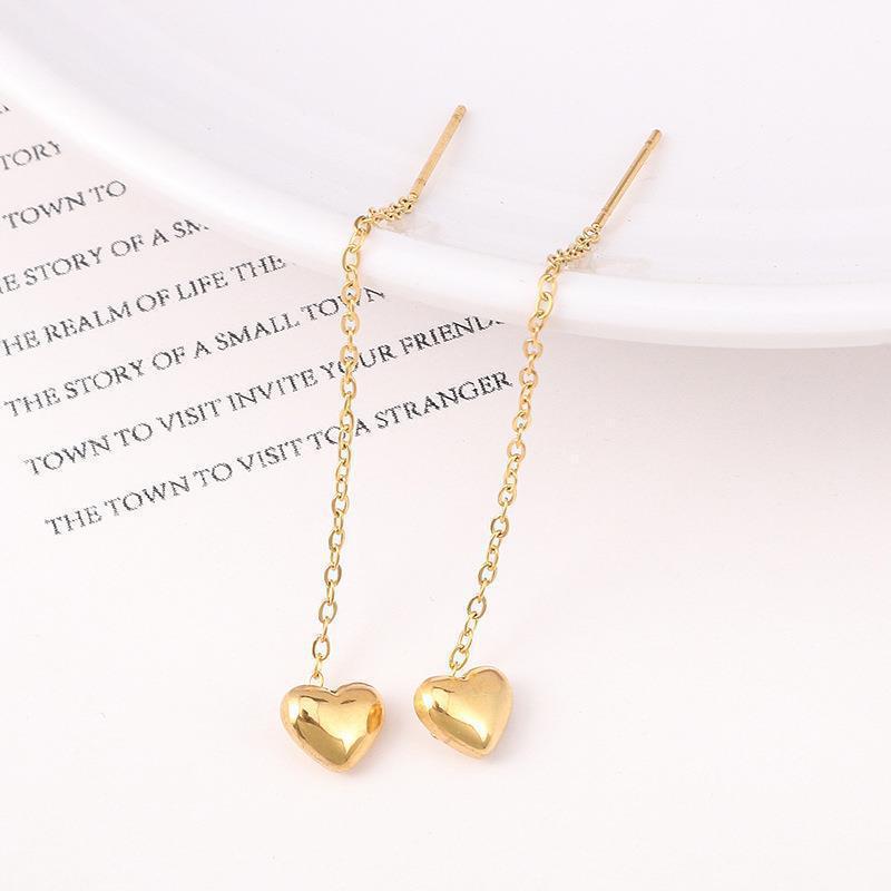 【xke0313】heart-shaped ear wire gold