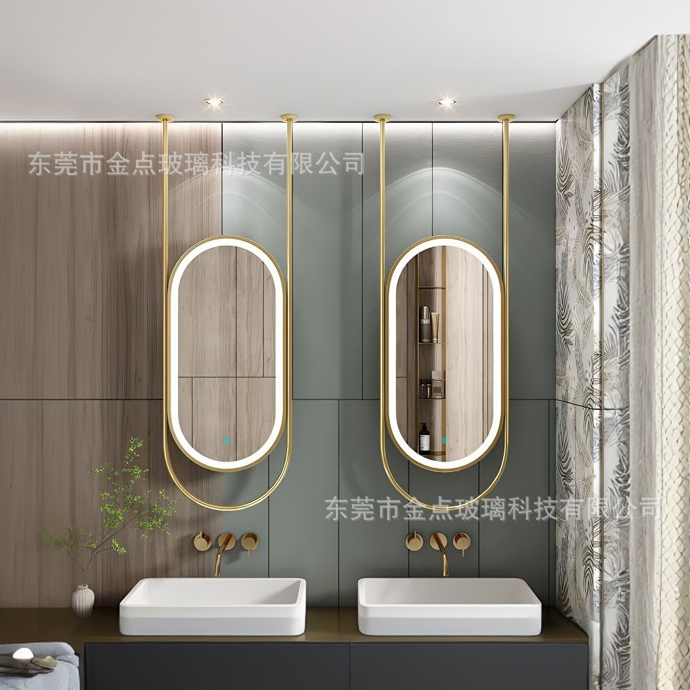 Stainless Steel Bathroom Mirror with Backlight, Smart Touch Screen, Wall-Mounted Bathroom Vanity Mirror with Light, Anti-Fog Bathroom Makeup Mirror