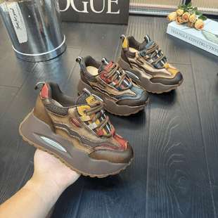 Thousand Love Casual Shoes Women's New 2024 Autumn and Winter Vintage All-match Sports Platform Thick Bottom Hot Women's Shoes