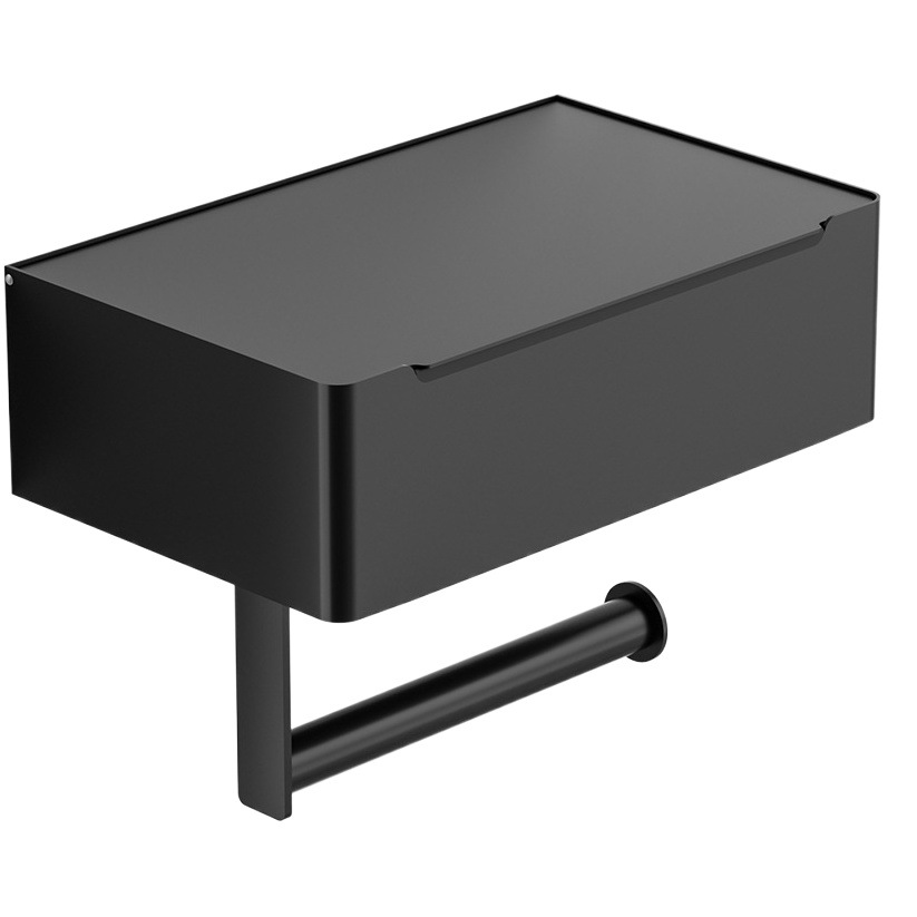 Transfronterizo Amazon caja de pañuelos de acero inoxidable negro titular de teléfono móvil baño Baño montado en la pared titular de rollo de tejido