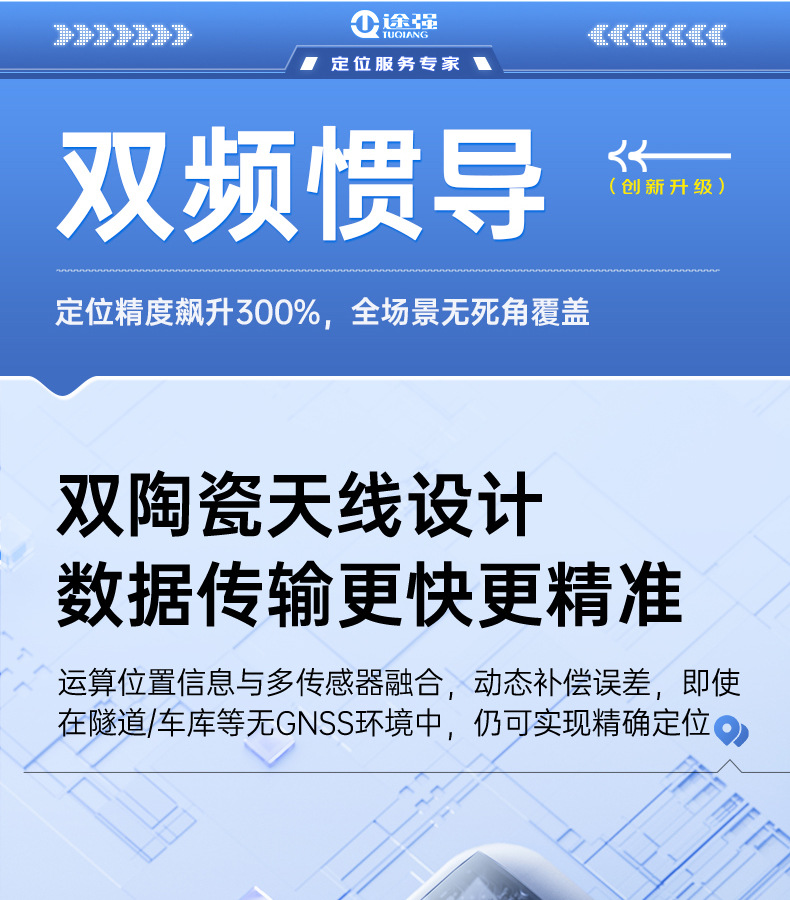 Tuqiang Gps Beidou Dual-Frequency Inertial Navigation Rtk Tunnel Underground Garage High-Precision Car Locator Gps Tracker